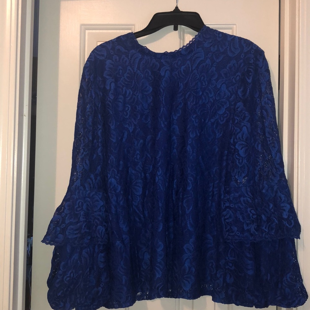 Laundry lace blouse with ruffle sleeves